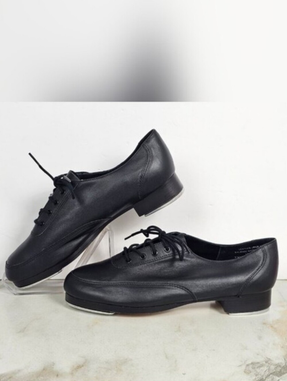 Dancing Fair Women's Zoot Rhythm U-Tip Tap Shoes Black Leather, Sz 11